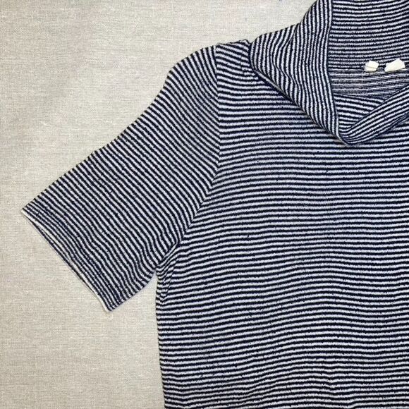 Moth Anthropologie | Margate Pocket Pullover Navy & White Stripes | Small - Picture 4 of 9